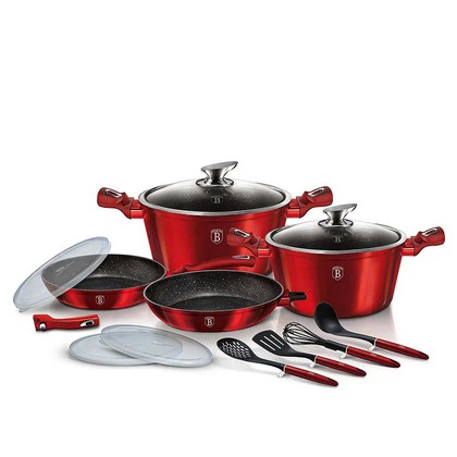 Set di pentole 13 pezzi Berlinger Haus Metallic Line rosso