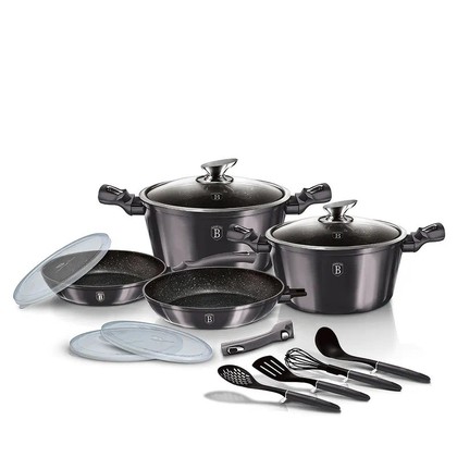 Set di pentole 13 pezzi Berlinger Haus Metallic Line grigio